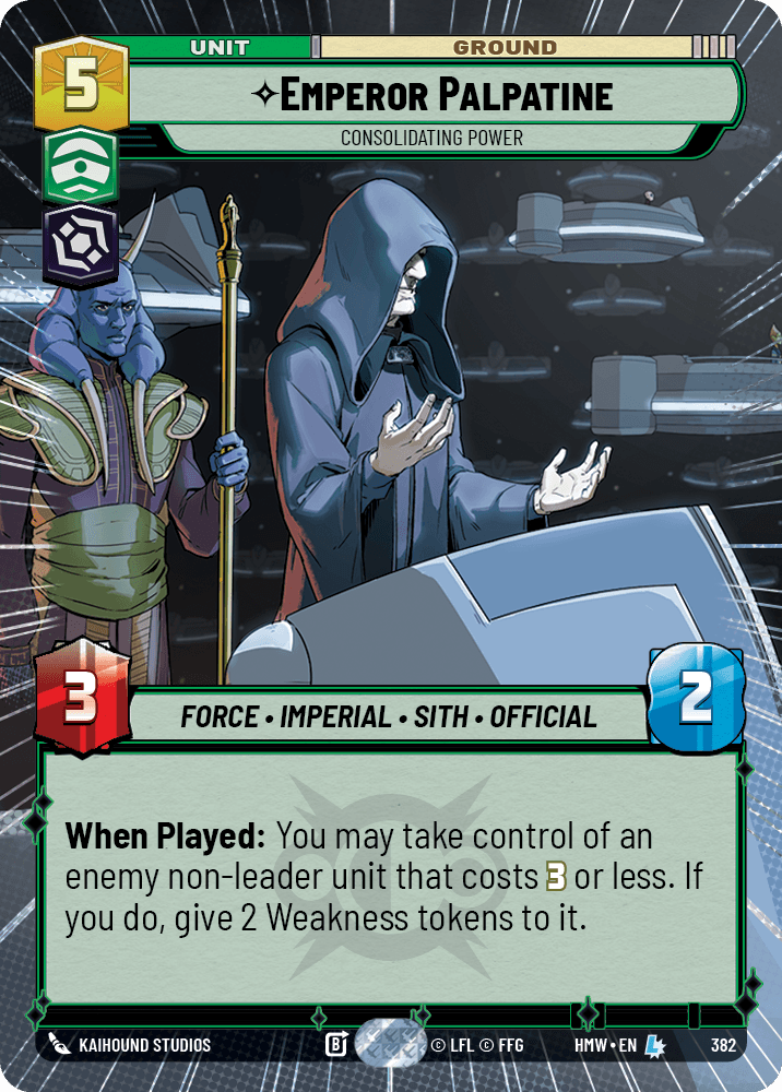 Empereur Palpatine, Consolide Son Pouvoir - XHMW-382 - Hyperspace - recto Anglais