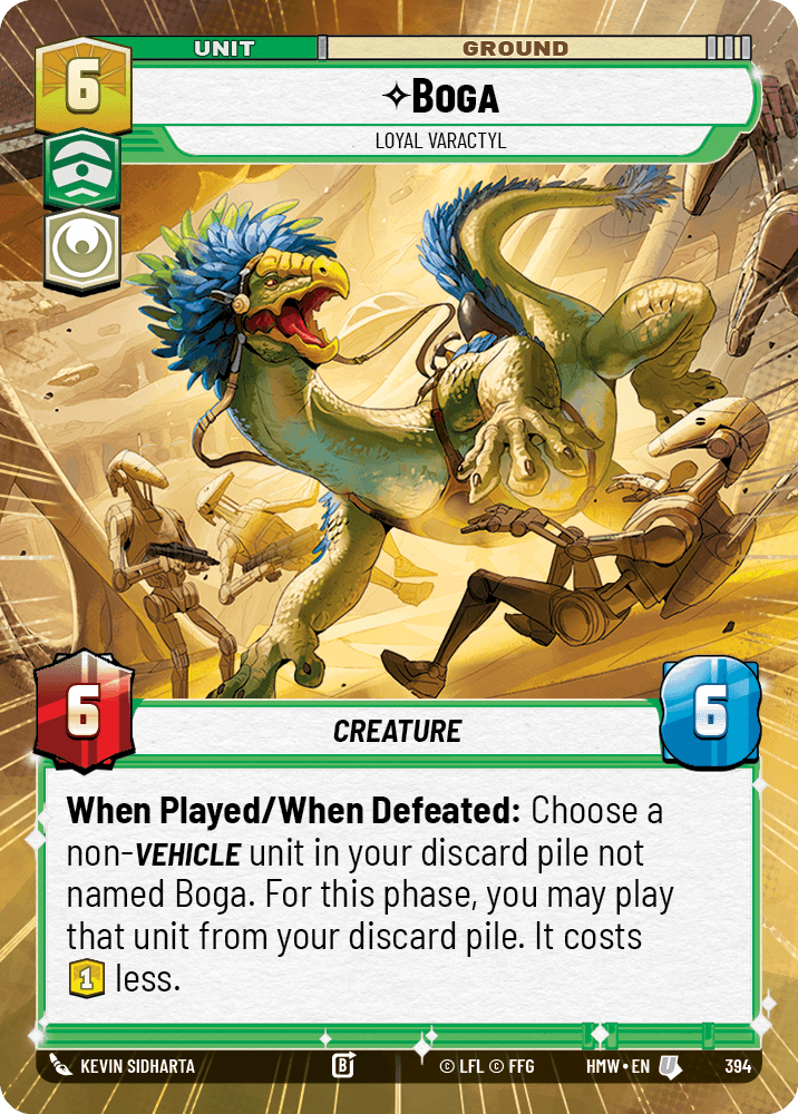 Boga, Varactyl Loyal - XHMW-394 - Hyperspace - recto Anglais
