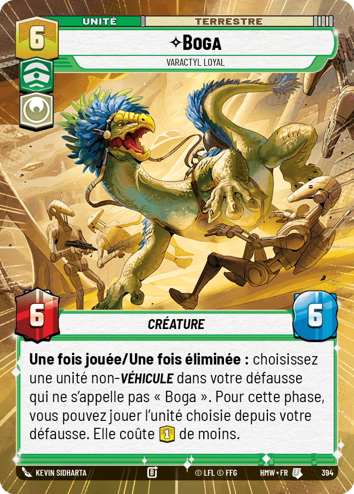 Boga, Varactyl Loyal - XHMW-394 - Hyperspace - recto Français
