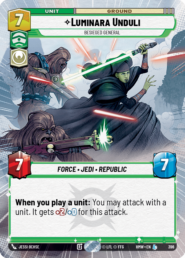 Luminara Unduli, Générale Assiégée - XHMW-396 - Hyperspace - recto Anglais