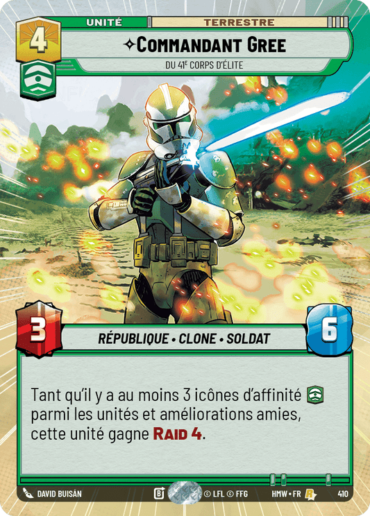 Commandant Gree, Du 41E Corps D'Élite - XHMW-410 - Hyperspace - recto Français