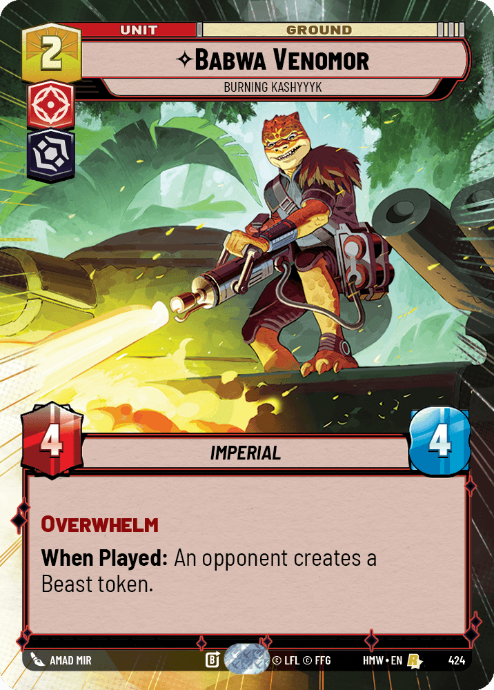 Babwa Venomor, Crame Kashyyyk - XHMW-424 - Hyperspace - recto Anglais