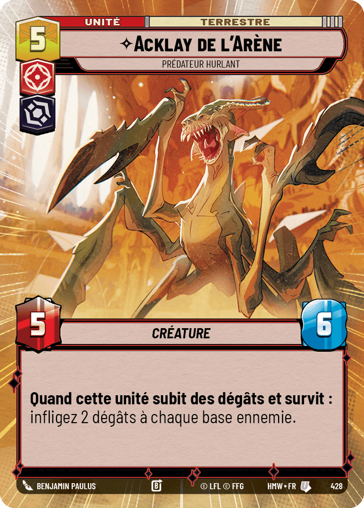 Acklay de l'Arène, Prédateur Hurlant - XHMW-428 - Hyperspace - recto Français