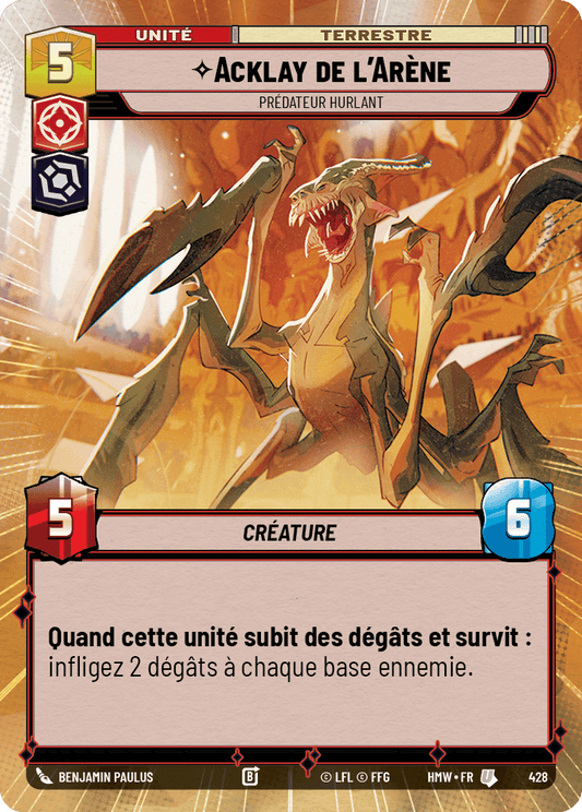 Acklay de l'Arène, Prédateur Hurlant - XHMW-428 - Hyperspace - recto Français