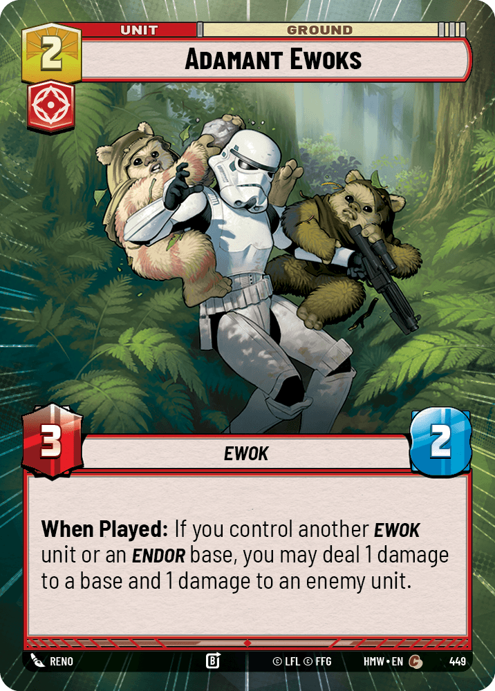 Ewoks Inflexibles - XHMW-449 - Hyperspace - recto Anglais