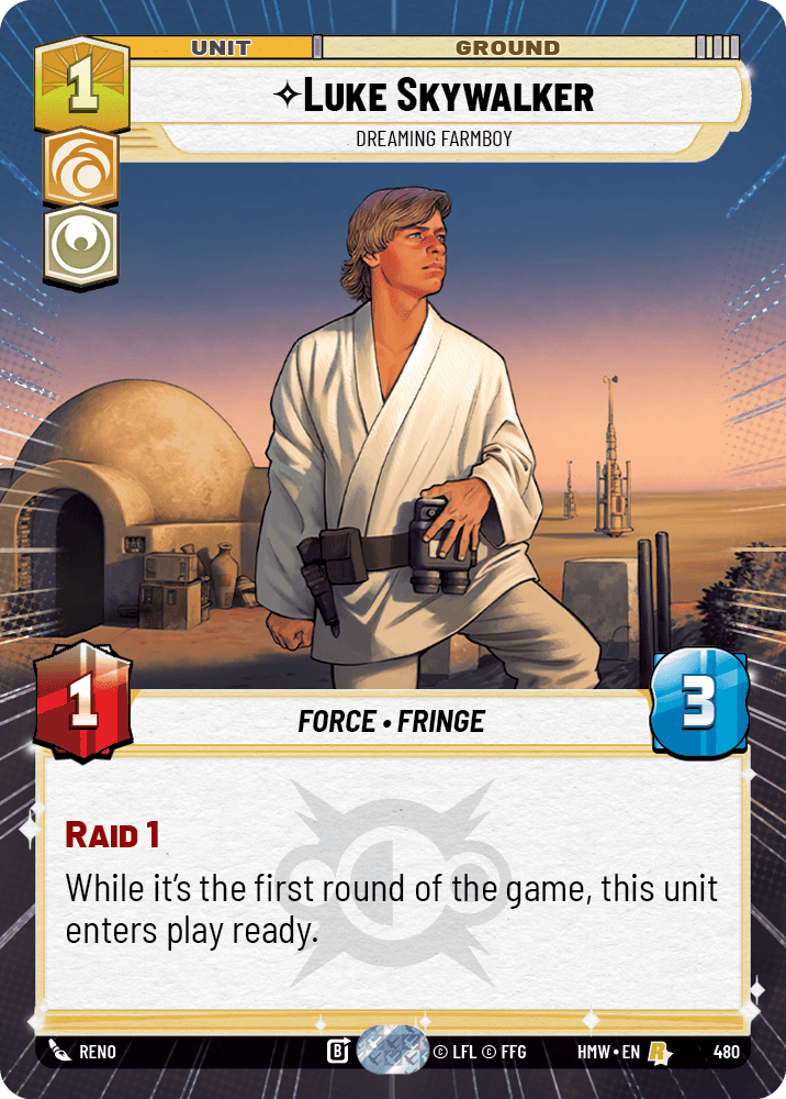 Luke Skywalker, Garçon De Ferme Rêveur - XHMW-480 - Hyperspace - recto Anglais