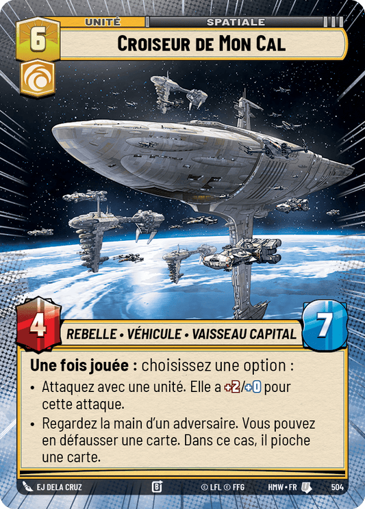 Croiseur de Mon Cal - XHMW-504 - Hyperspace - recto Français