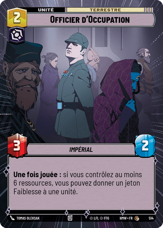 Officier d'Occupation - XHMW-514 - Hyperspace - recto Français