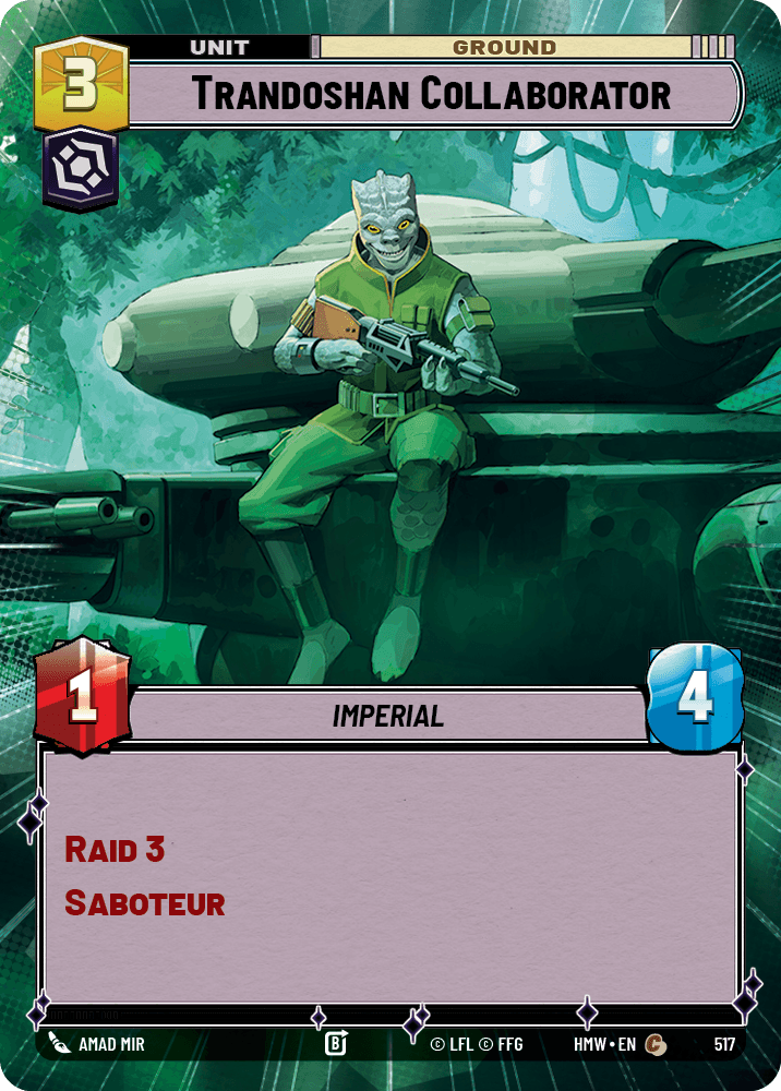 Collaborateur Trandoshan - XHMW-517 - Hyperspace - recto Anglais