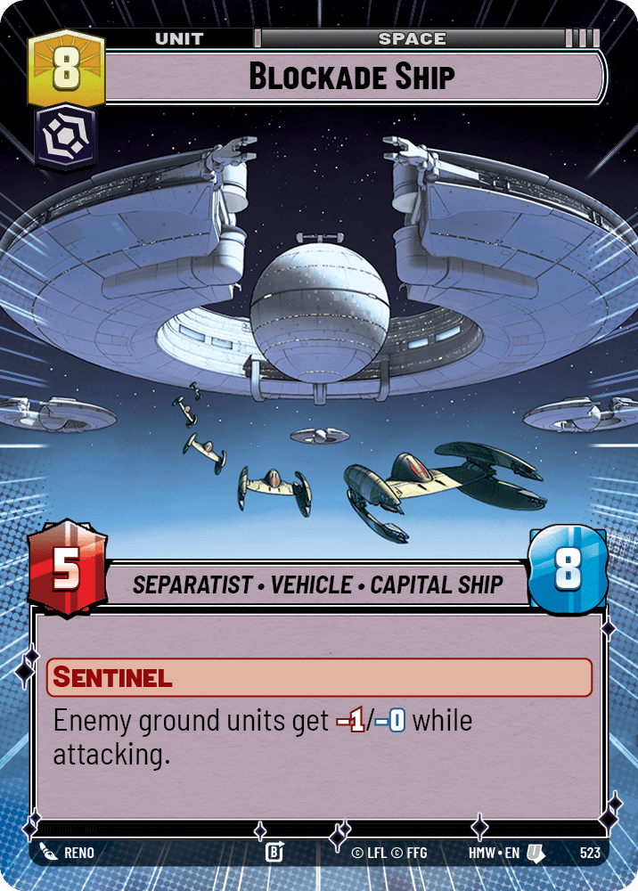 Vaisseau de Blocus - XHMW-523 - Hyperspace - recto Anglais