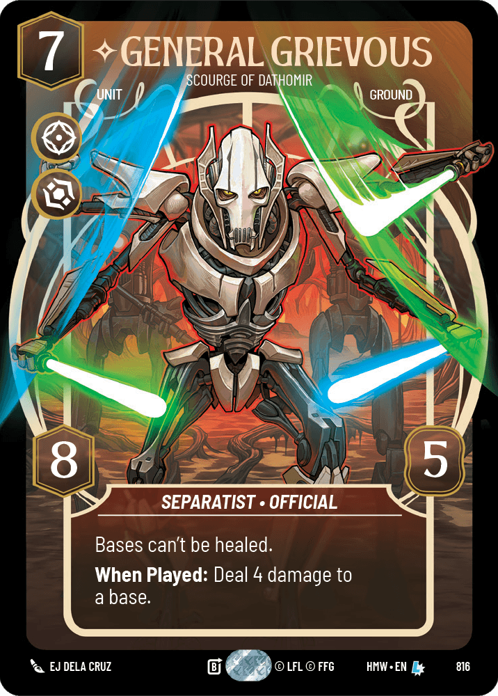 Général Grievous, Fléau De Dathomir - XHMW-816 - Prestige - recto Anglais