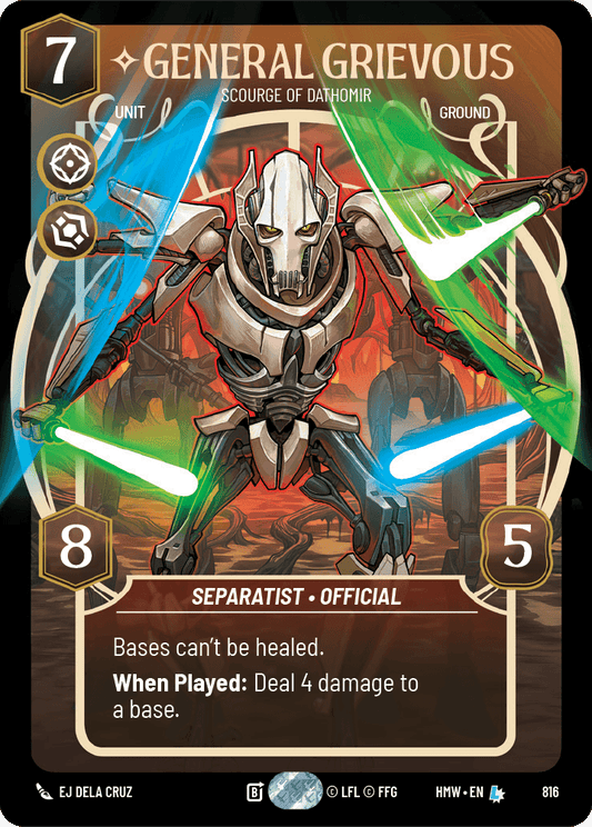 Général Grievous, Fléau De Dathomir - XHMW-816 - Prestige - recto Anglais