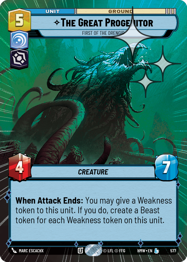 Le Grand Progéniteur, Le Premier Des Drengir - XHMW-577 - Hyperspace Foil - recto Anglais