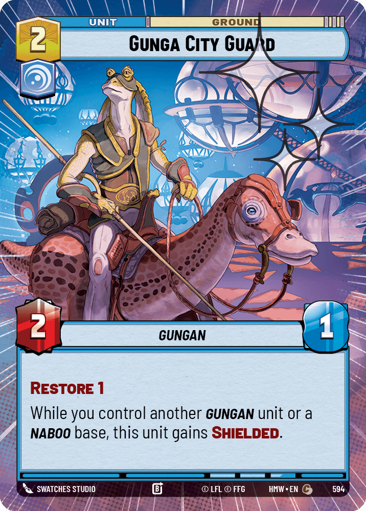 Garde de la Cité Gungan - XHMW-594 - Hyperspace Foil - recto Anglais