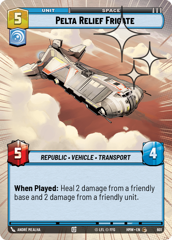 Frégate de Secours Pelta - XHMW-601 - Hyperspace Foil - recto Anglais
