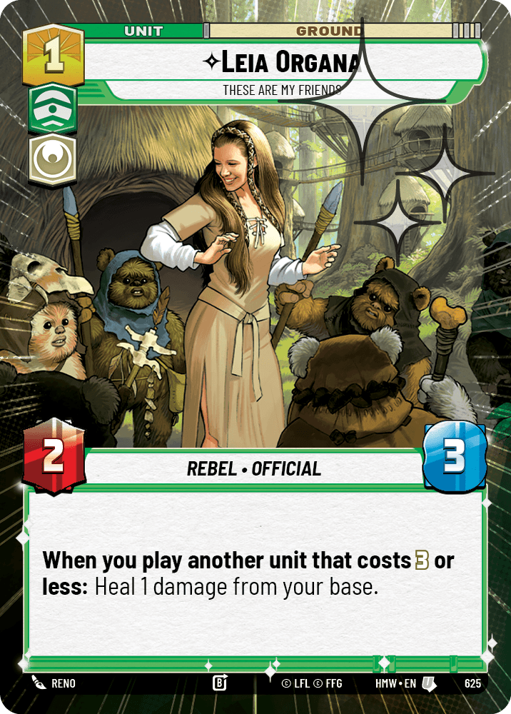 Leia Organa, Ce Sont Mes Amis - XHMW-625 - Hyperspace Foil - recto Anglais