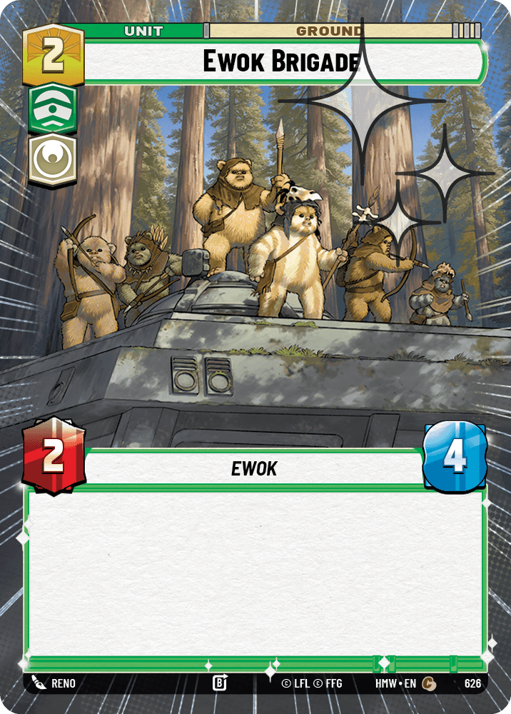 Brigade d'Ewoks - XHMW-626 - Hyperspace Foil - recto Anglais