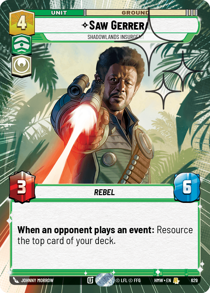 Saw Gerrera, Insurgé Des Terres D'Ombre - XHMW-629 - Hyperspace Foil - recto Anglais