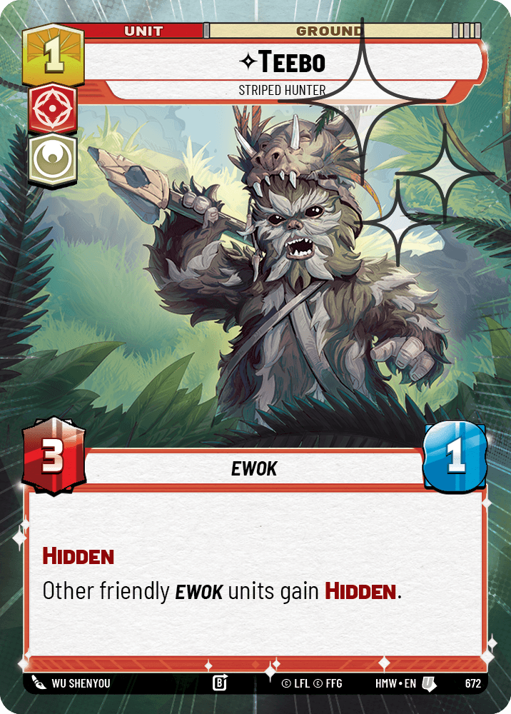 Teebo, Chasseur Rayé - XHMW-672 - Hyperspace Foil - recto Anglais