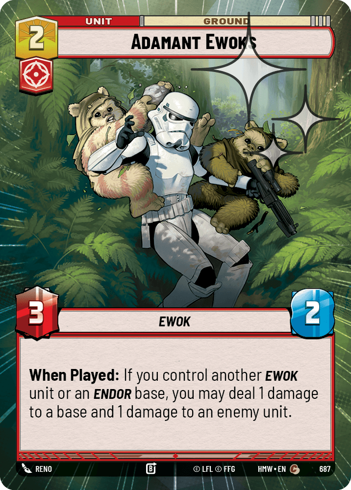 Ewoks Inflexibles - XHMW-687 - Hyperspace Foil - recto Anglais