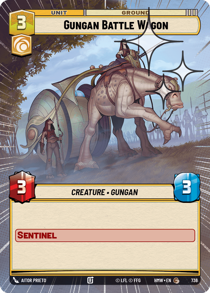 Chariot de Combat Gungan - XHMW-736 - Hyperspace Foil - recto Anglais