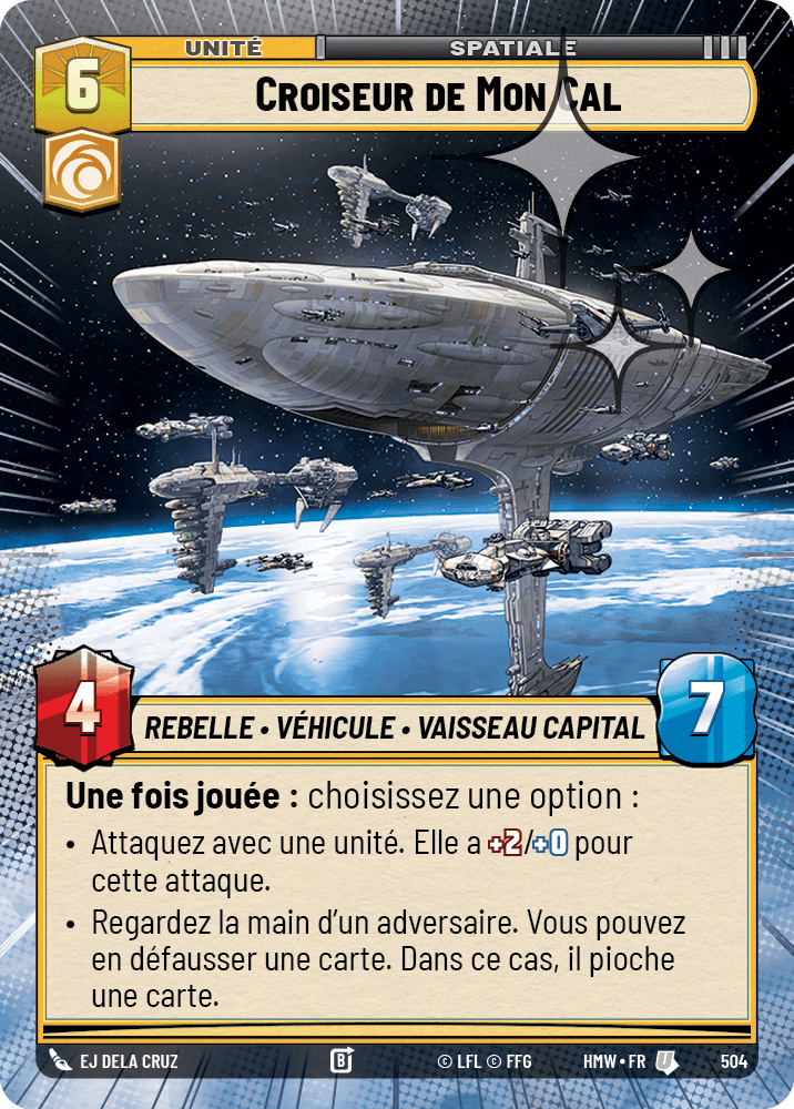 Croiseur de Mon Cal - XHMW-742 - Hyperspace Foil - recto Français