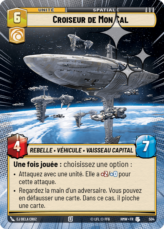 Croiseur de Mon Cal - XHMW-742 - Hyperspace Foil - recto Français