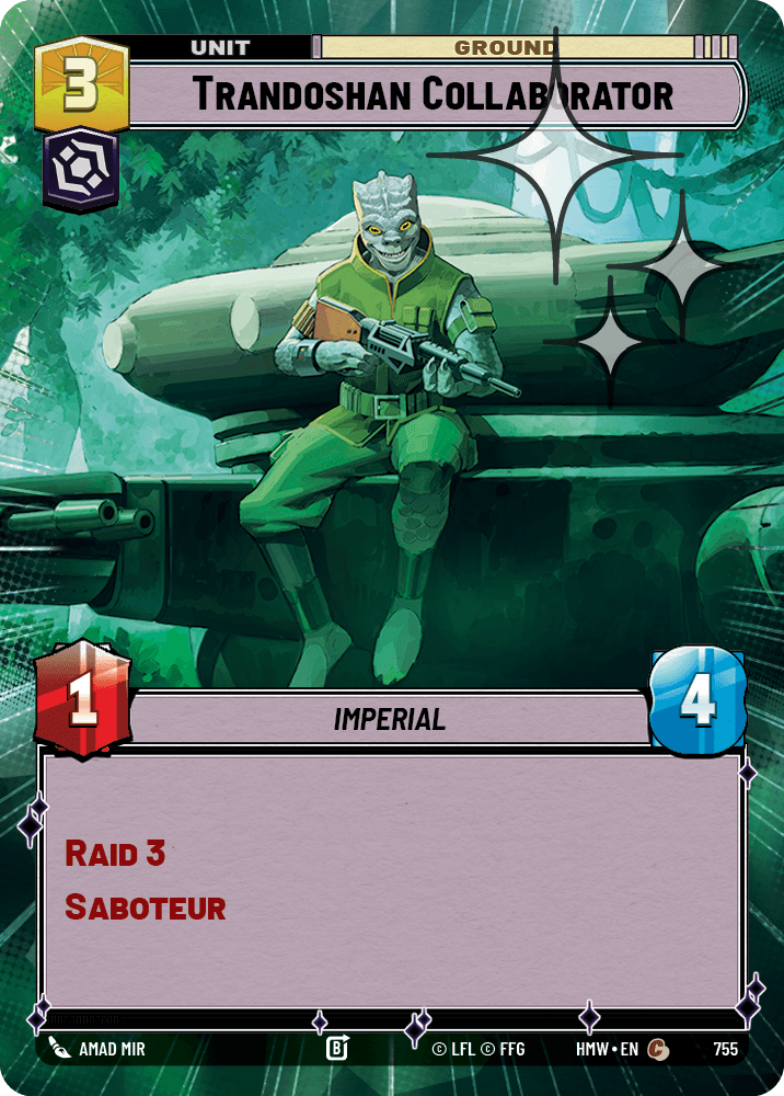 Collaborateur Trandoshan - XHMW-755 - Hyperspace Foil - recto Anglais