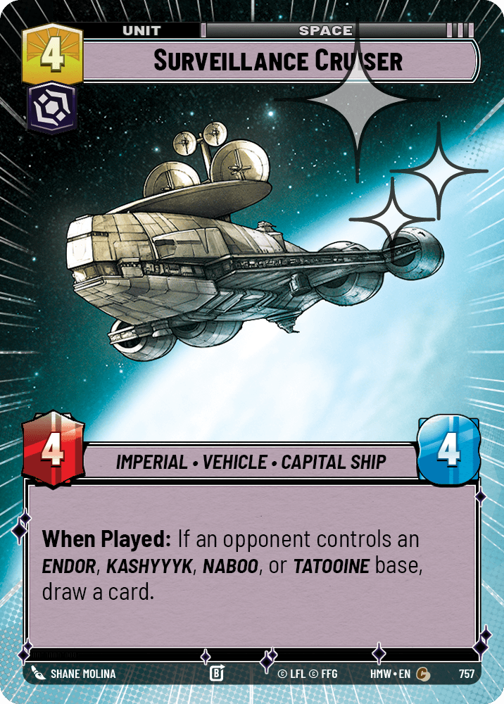 Croiseur de Surveillance - XHMW-757 - Hyperspace Foil - recto Anglais