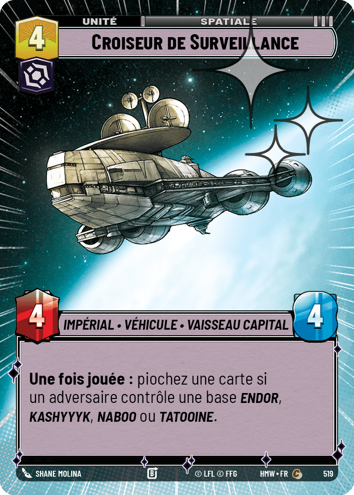 Croiseur de Surveillance - XHMW-757 - Hyperspace Foil - recto Français