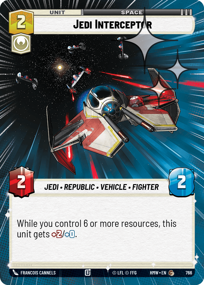 Intercepteur Jedi - XHMW-766 - Hyperspace Foil - recto Anglais