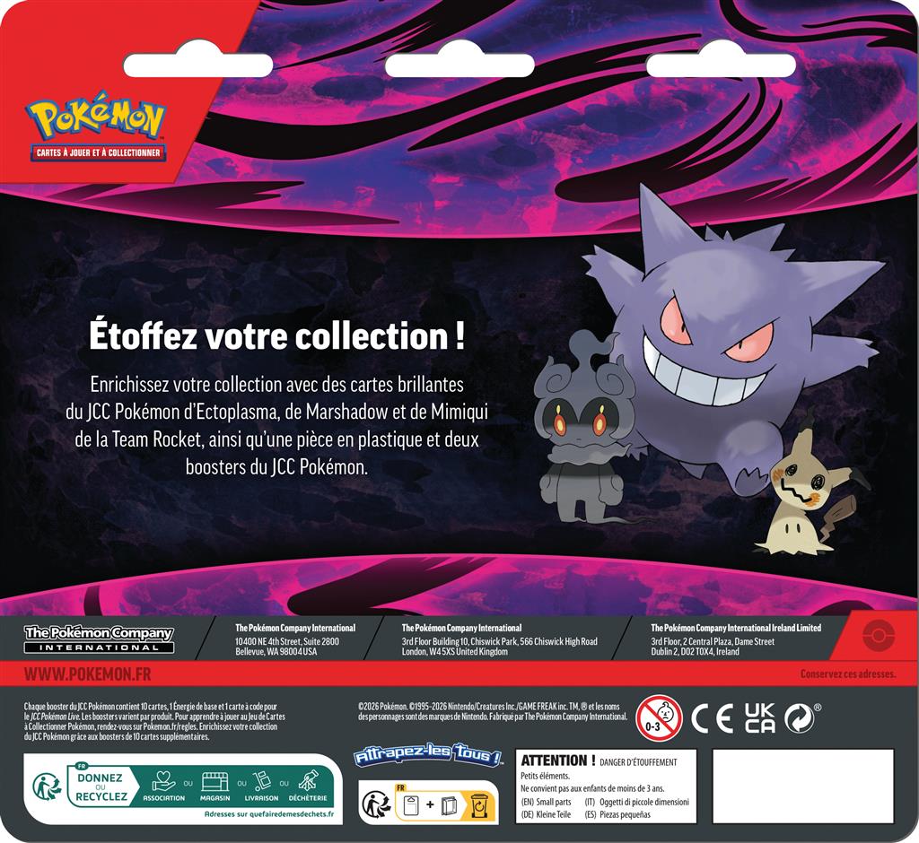 Pokémon - Duo Pack Ectoplasma, Marshadow et Mimiqui de la Team Rocket (Précommande sortie le 02.10.26) (Arrivagre Prévu le 07.10.26)