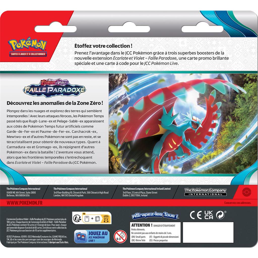 Pokémon - Pack 3 boosters Balbalèze - EV04 Faille Paradoxe