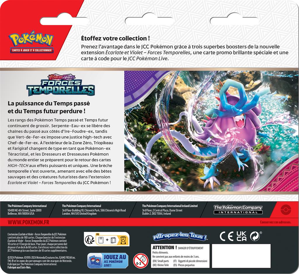 Pokémon Pack 3 Boosters EV05 Mélo - Ecarlate et Violet - Forces Temporelles