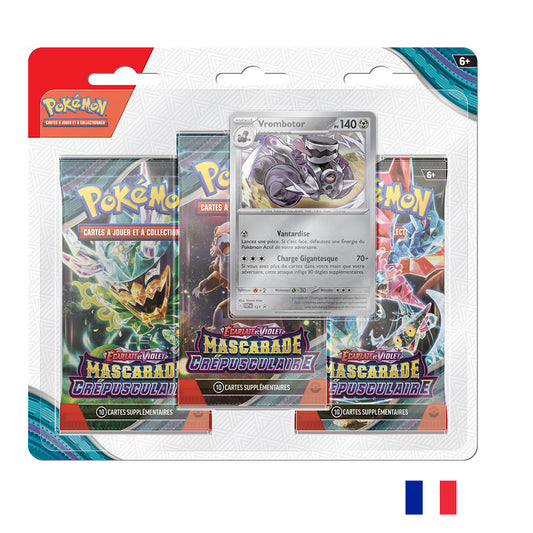 Pokémon Tri-Pack : Vrombrotor - Ecarlate et Violet 06 - Mascarade Crépusculaire