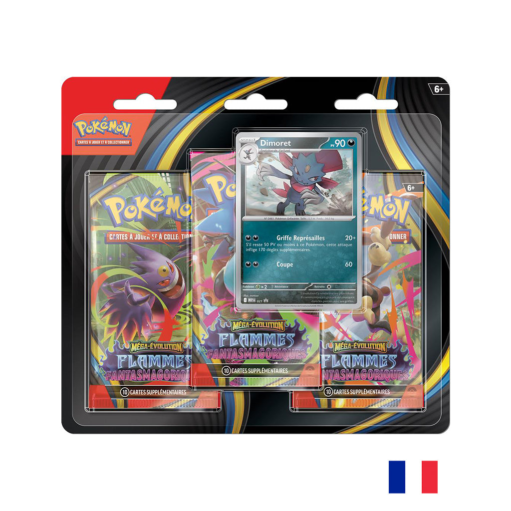 Pokémon - Pack 3 boosters Dimoret - ME02 Flammes Fantasmagoriques