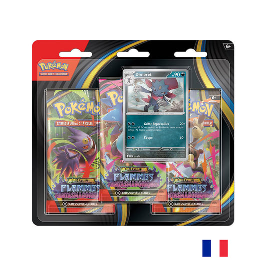 Pokémon - Pack 3 boosters Dimoret - ME02 Flammes Fantasmagoriques