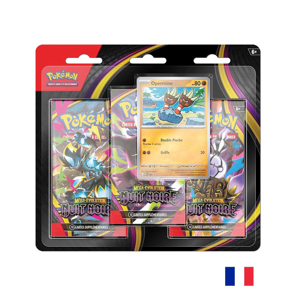 Pokémon - Pack 3 Boosters Opermine - ME05 Nuit Noire (Précommande sortie le 17.07.26) (Arrivage prévu le 22.07.26) **1ère VAGUE**