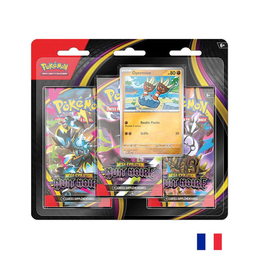 Pokémon - Pack 3 Boosters Opermine - ME05 Nuit Noire (Précommande sortie le 17.07.26) (Arrivage prévu le 22.07.26) **1ère VAGUE**