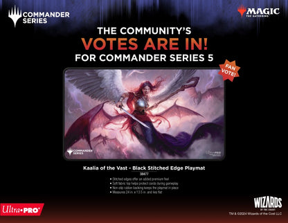 Ultra Pro - Commander Series - Three Color Wedge - Vote des fans - Tapis de jeu à surpiqûres noires Kaalia - Magic: The Gathering