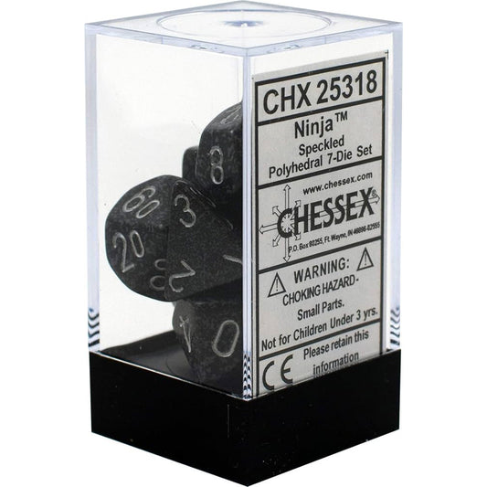 CHX25318 - Chessex Set de 7 dés Granité Ninja