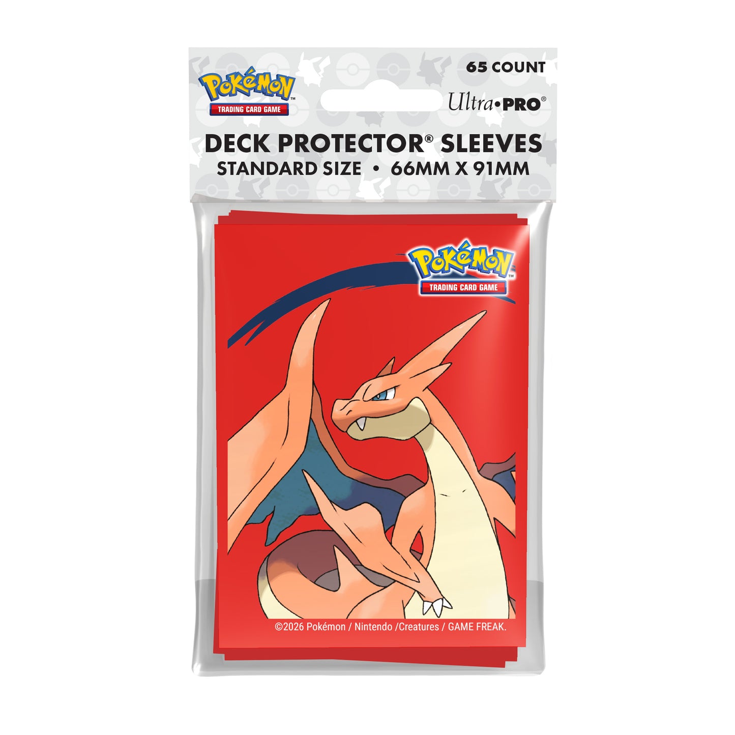 Ultra Pro - Pokémon JCC - Pochettes de protection de deck Méga-Dracaufeu Y 65 pcs (66 x 91 mm) - Sleeves Standard