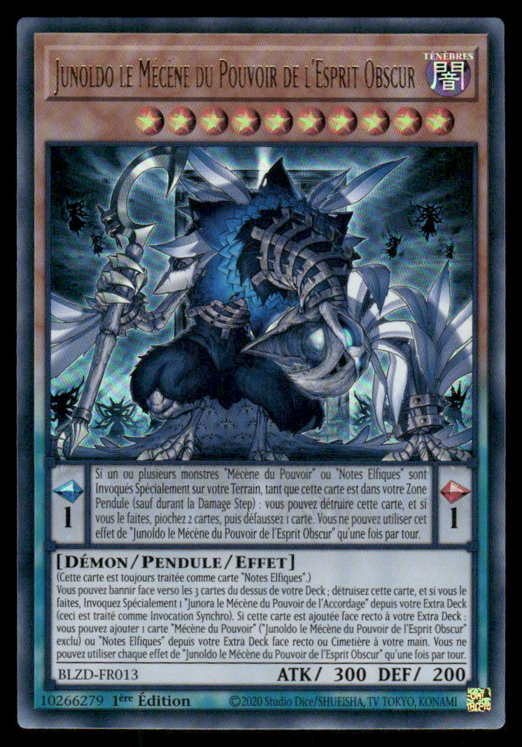 BLZD-FR013  Junoldo le Mécène du Pouvoir de l'Esprit Obscur - French (NM)(V.2 - Starlight Rare)