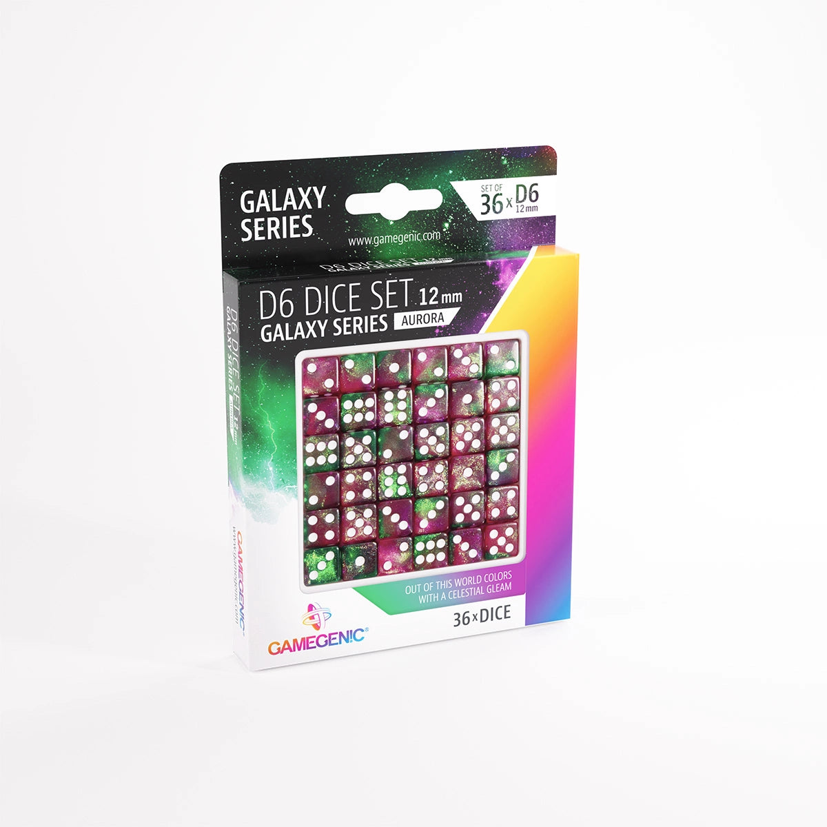 Galaxy Series -Aurora- Set de 36 Dés de 6 - 12mm