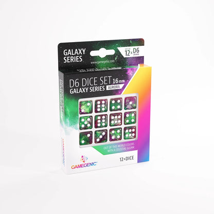 Galaxy Series -Aurora- Set de 12 Dés de 6 - 16mm