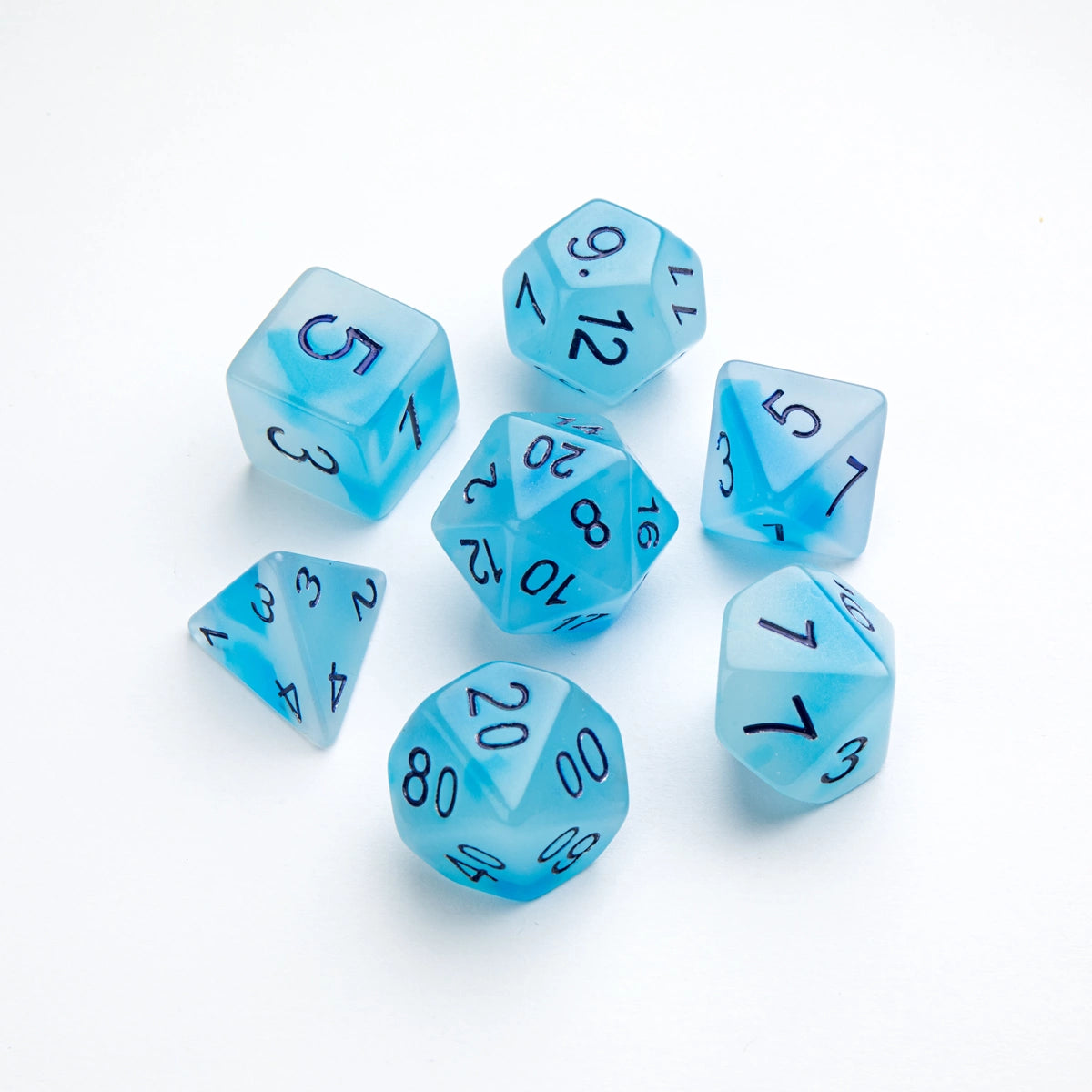 Glow Series -Icy Crumbs- Set de 7 Dés JDR