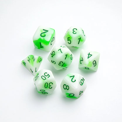 Glow Series - Toxic Stones- Set de 7 Dés JDR