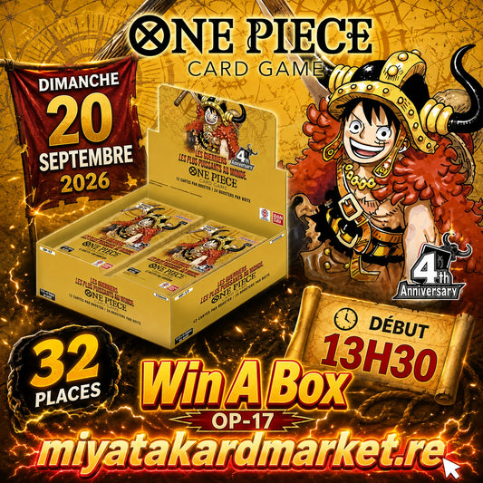 One Piece Card Game - Tournoi Win a Box Saison OP17 Les Guerriers les plus puissants au monde - 20 Septembre 13h30