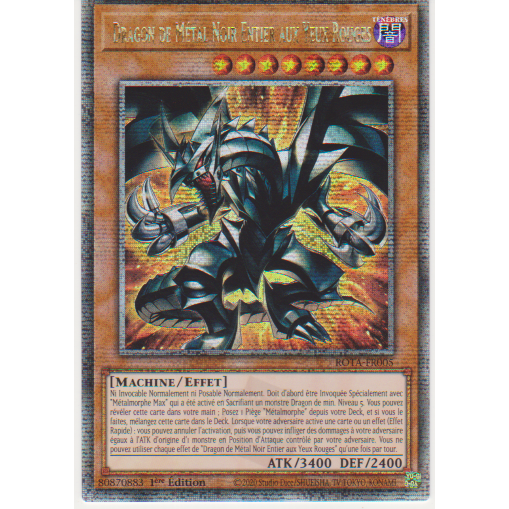 ROTA Dragon de Métal Noir Entier Aux Yeux Rouges (V.2 - Quarter Century Secret Rare)