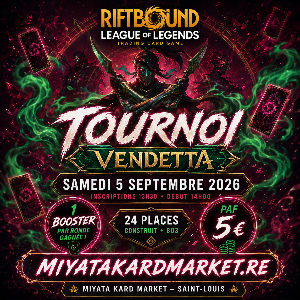 Riftbound League of Legends TCG - Tournoi Construit NEXUS Saison Vendetta - 5 Septembre 13h30